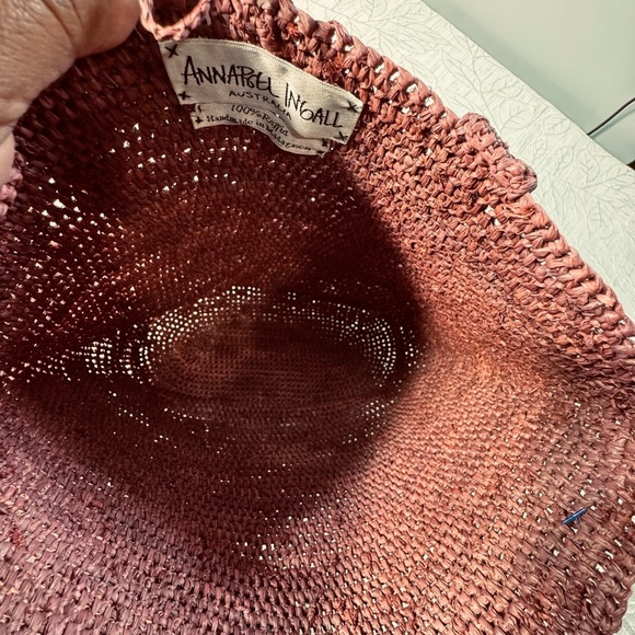 👜 Annabel Ingall Handmade Raffia Tote Bag – Burgundy - Picture 9 of 9